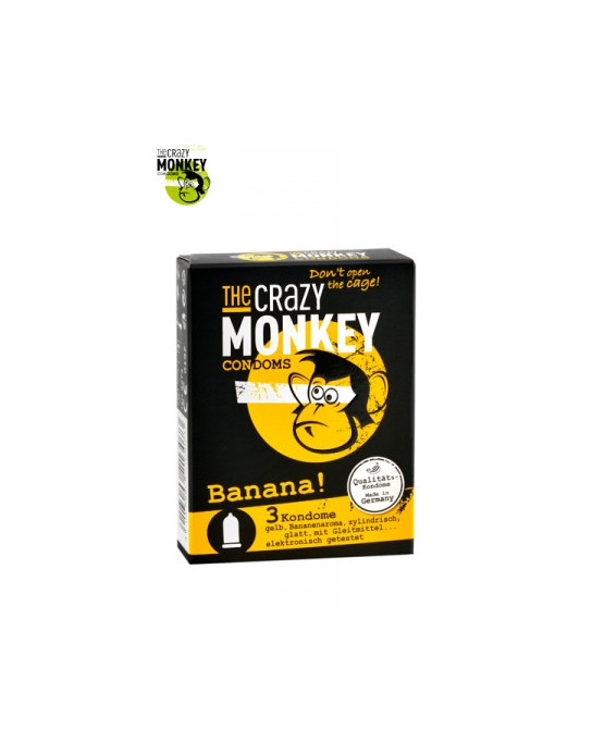 3 Préservatifs Crazy Monkey Banane - Préservatifs