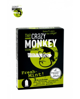 3 Préservatifs Crazy Monkey Menthe Fraiche - Préservatifs