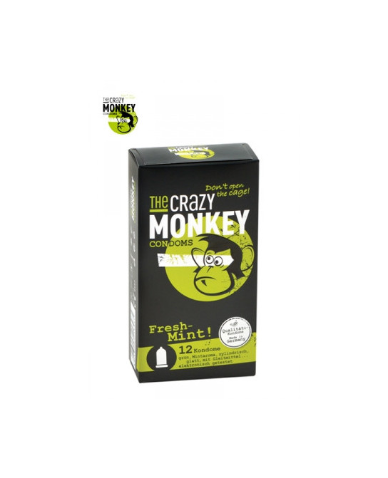 12 Préservatifs Crazy Monkey Menthe Fraiche - Préservatifs