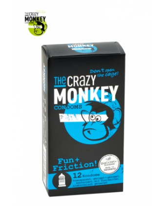 12 Préservatifs Crazy Monkey Fun & Friction - Préservatifs