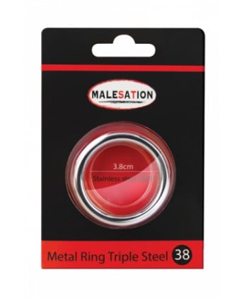 Metal ring Triple steel - Malesation - Anneaux péniens