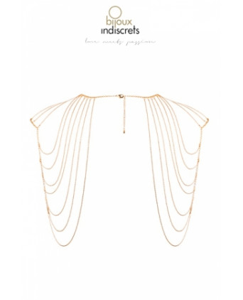 Bijoux épaules et dos en chainettes métalliques dorées - Fetish et Glamour