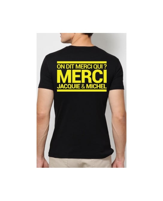 T-shirt Jacquie et Michel Jaune fluo - noir - T-shirts Homme