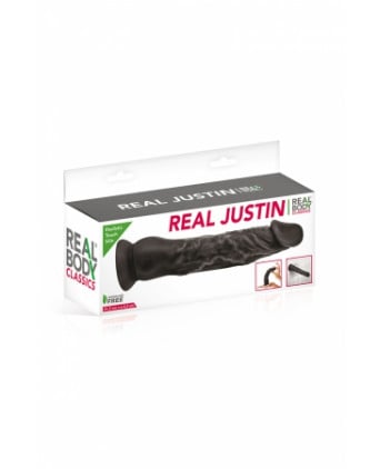 Gode réaliste 21 cm noir  - Real Justin