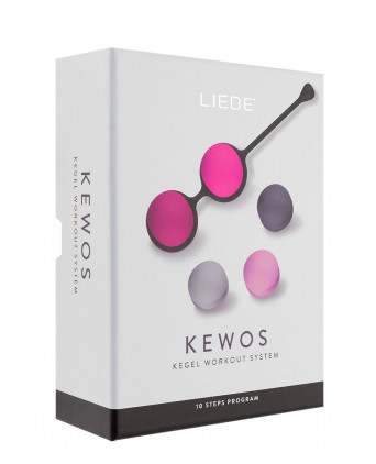 Kit d'entraînement pelvien Kewos - Noir/Cerise - Boules de Geisha