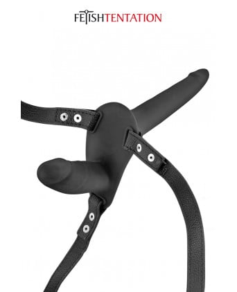 Double gode ceinture noir - Fetish Tentation - Godes ceinture