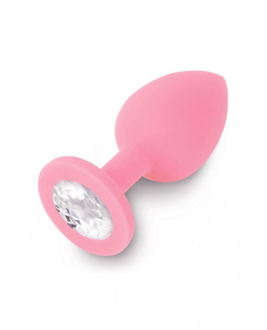 Plug silicone rose avec bijou - Plugs, anus pickets