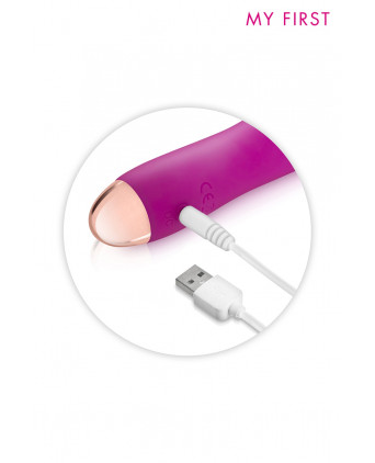 Vibromasseur rechargeable Joystick rose - My First - Mini vibromasseurs