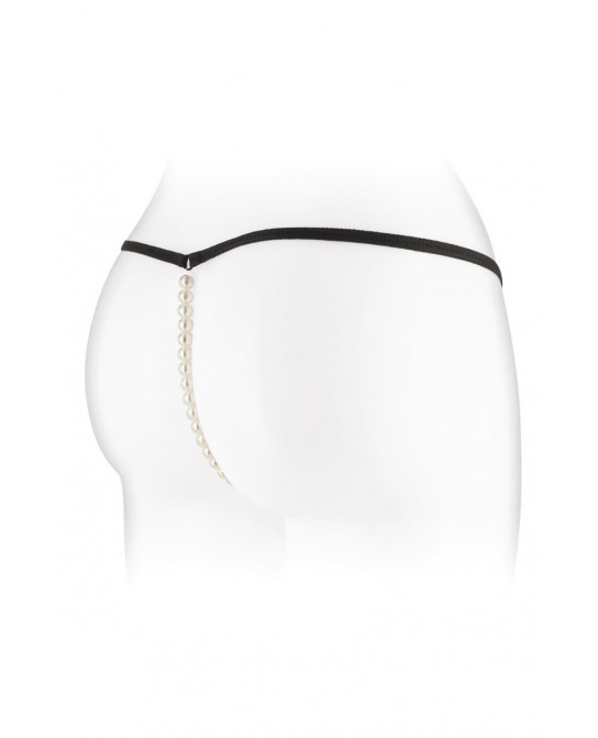 String noir et perles Venusina Fashion Secret - Dessous Sexy
