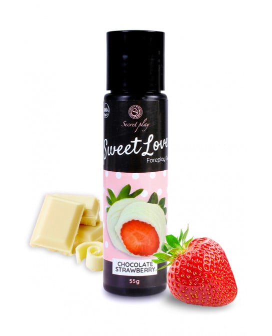 Lubrifiant comestible fraise & chocolat blanc - 60ml - Lubrifiants base eau