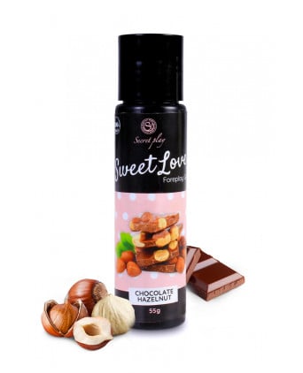 Lubrifiant comestible chocolat-noisette - 60ml - Lubrifiants base eau