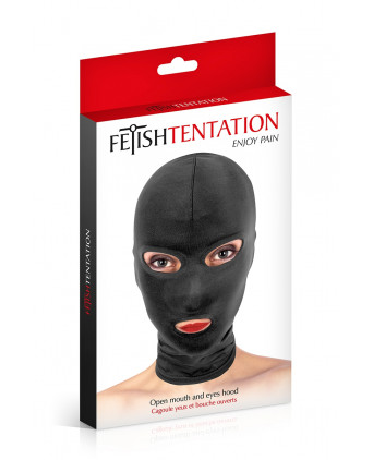 Cagoule BDSM 3 ouvertures - Fetish Tentation - Cagoules, masques