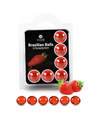 6 Brazilian Balls - fraise - Huiles et crèmes de massage