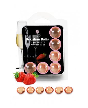 6 Brazilian Balls - fraise & champagne - Huiles et crèmes de massage