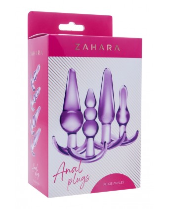 Kit 4 plug anal lilas - Zahara - Plugs, anus pickets