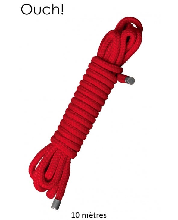 Corde de bondage Japonais 10m rouge - Ouch! - Attaches, contraintes