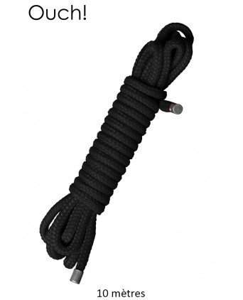 Corde de bondage Japonais 10m noire - Ouch - Attaches, contraintes