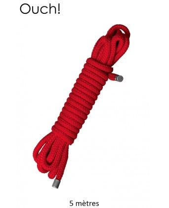 Corde de bondage Japonais 5m rouge - Ouch - Attaches, contraintes