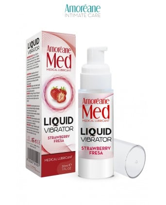 Lubrifiant Liquid Vibrator Fraise 30ml - Amoreane Med - Lubrifiants base eau