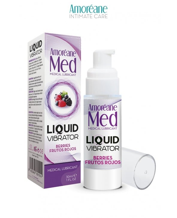 Lubrifiant Liquid Vibrator Baies Rouges 30ml - Amoreane Med - Lubrifiants base eau