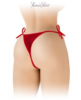 String rouge ouvert à nouer Stella - Fashion Secret - Dessous Sexy