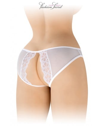 Culotte blanche ouverte Ambre - Fashion Secret - Dessous Sexy