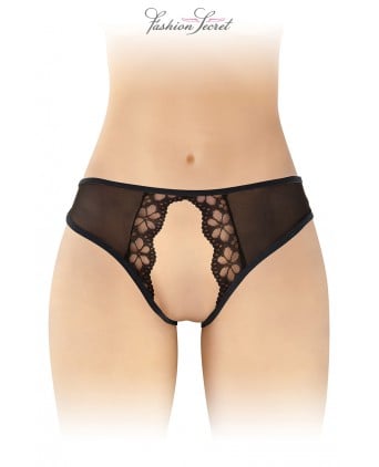 Culotte noire ouverte Ambre - Fashion Secret - Dessous Sexy