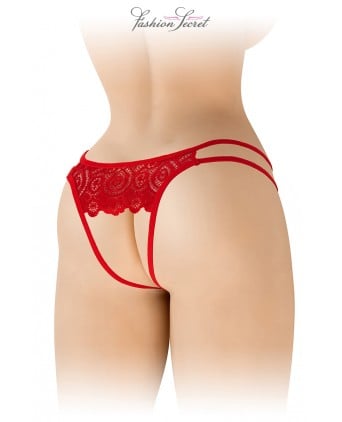Culotte rouge ouverte Annette - Fashion Secret - Dessous Sexy