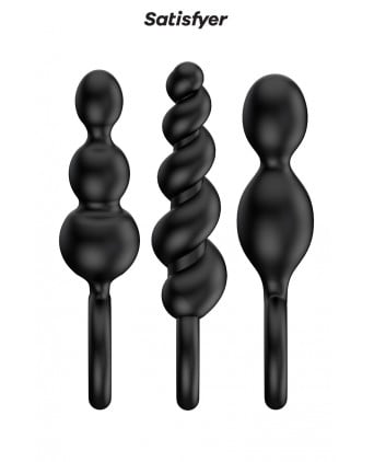 Set de 3 plugs noirs Booty Call - Satisfyer - Plugs, anus pickets