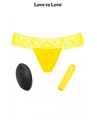 Culotte vibrante télécommandée Secret Panty 2 jaune fluo - Culottes vibrantes