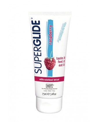 Lubrifiant Comestible SuperGlide framboise - HOT - Lubrifiants base eau