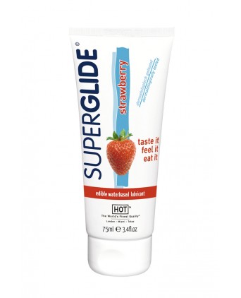 Lubrifiant Comestible SuperGlide fraise - HOT - Lubrifiants base eau