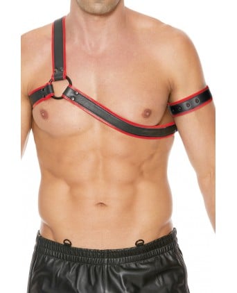 Harnais Gladiator rouge et noir - Ouch! - Import busyx