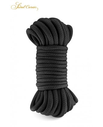 Corde de bondage noire 10m - Sweet Caress - Attaches, contraintes