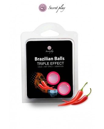 2 Brazilian Balls triple effets - Secret Play - Huiles et crèmes de massage