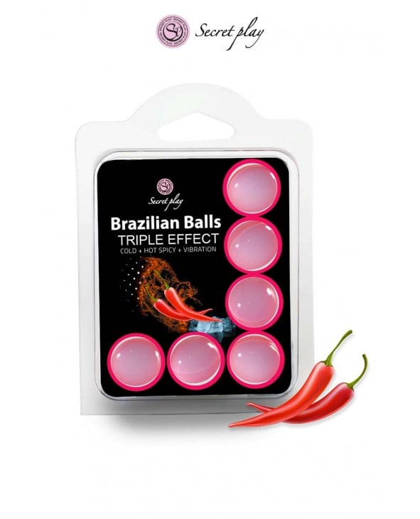 6 Brazilian Balls triple effets - Secret Play - Huiles et crèmes de massage
