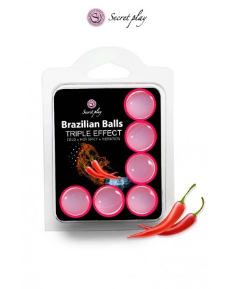 6 Brazilian Balls triple effets - Secret Play - Huiles et crèmes de massage