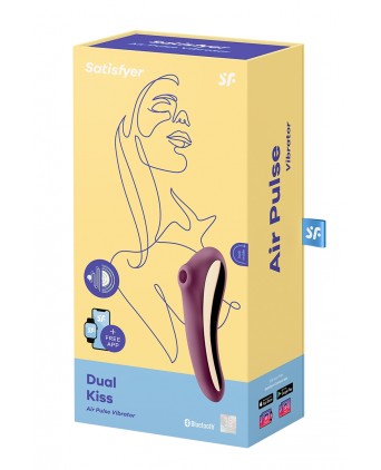 Stimulateur Dual Kiss bordeaux - Satisfyer - Stimulateurs clitoris