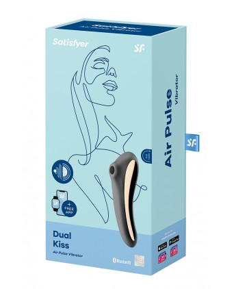 Stimulateur Dual Kiss noir - Satisfyer - Stimulateurs clitoris