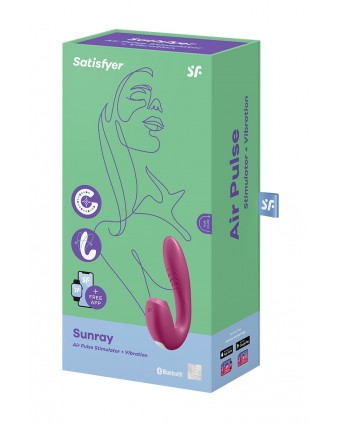 Double stimulateur connecté Sunray bordeaux - Satisfyer - Stimulateurs double