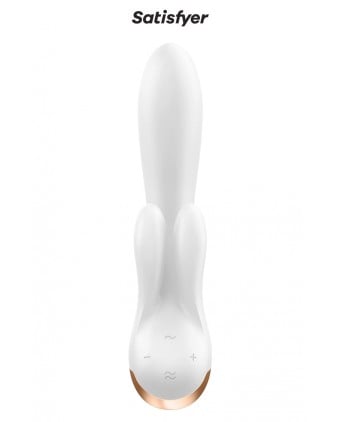 Vibro Rabbit connecté Double Flex blanc - Satisfyer
