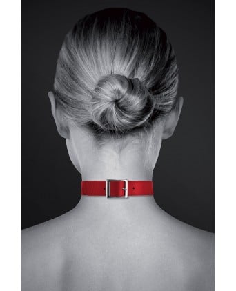 Collier Fetish rouge avec anneau - Bijoux Pour Toi - Import busyx