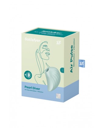 Double stimulateur clitoridien Pearl Diver menthe - Satisfyer - Import busyx