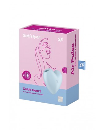 Double stimulateur Cutie Heart bleu - Satisfyer - Import busyx