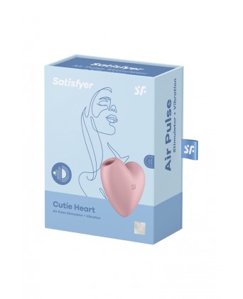 Double stimulateur Cutie Heart rose - Satisfyer - Import busyx