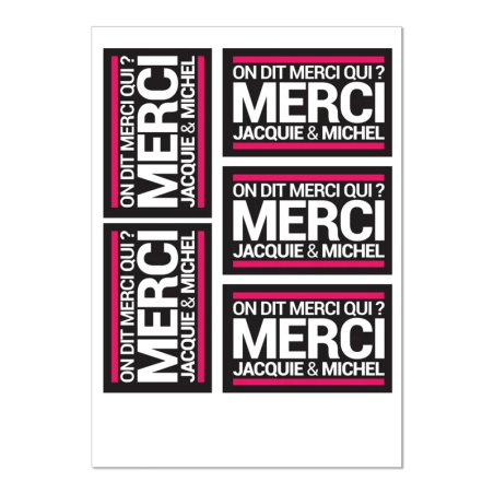5 stickers J&M noir logo rectangle