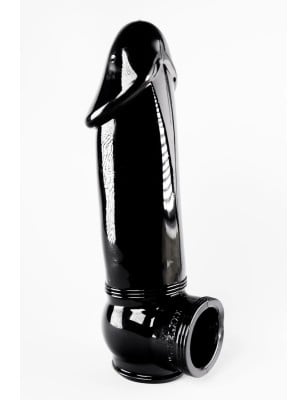 Gaine de pénis semi-réaliste noire 19x4,5 cm - Zizi