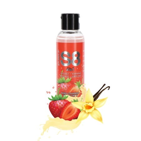 Lubrifiant 4 en 1 goût fraise - Stimul8 (S8)