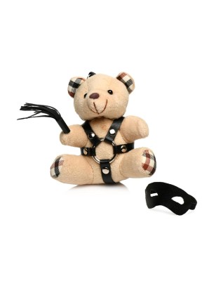 Porte-clés Teddy Bear BDSM avec martinet