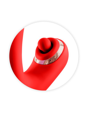 Vibromasseur rabbit 3-en-1 Joyfully rouge - Yoba